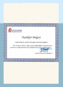 GİB Teşekkür Belgesi